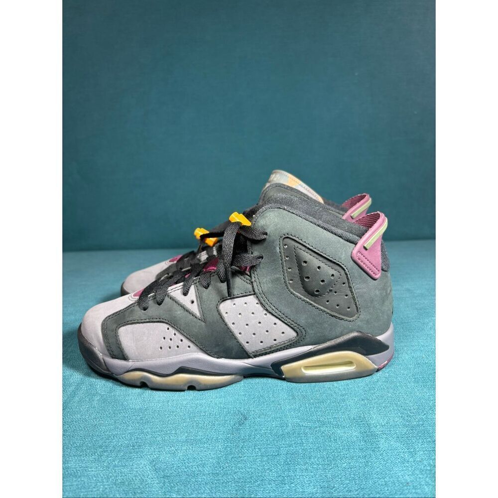 Air Jordan 6 Retro GS "Bordeaux" Dark Grey Black Basketball Shoes Youth Size 5.5